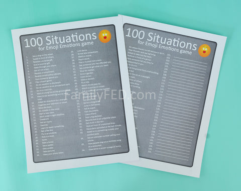 100 situations to talk about your feelings in Emoji Emotions game by Family F.E.D.