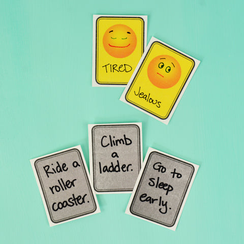 Talk about emotions and situations relevant to your family with blank create-your-own cards from Emoji Emotions game by Family F.E.D.