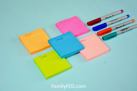 Assign each person a sticky note color and have them write each daily or weekly activity or responsibility by day and time. 