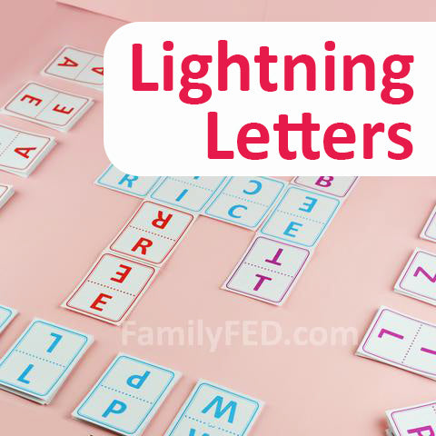 Lightning Letters word game on Family FED