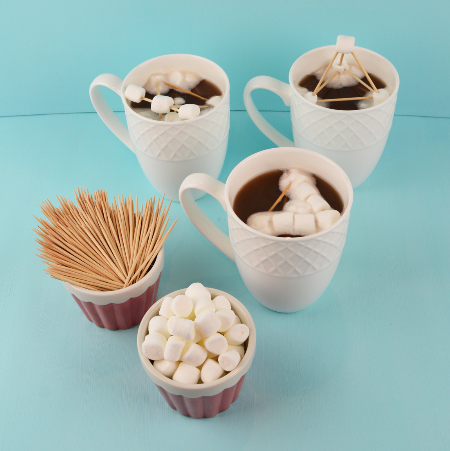 Let marshmallows melt in hot chocolate for this easy engineering STEM project