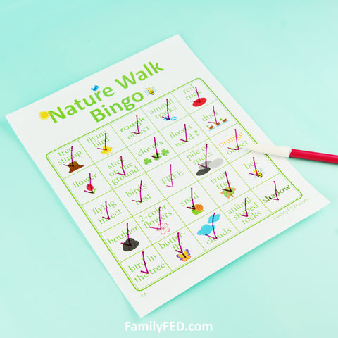 Nature Walk Bingo downloadable cards for Earth Day or nature appreciation field trips and nature walks