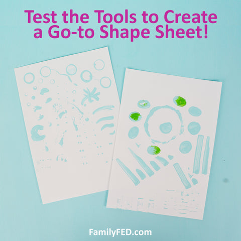 Before painting, explore what you can do with each tool. I created a cheat sheet with options that we could look at as we painted.