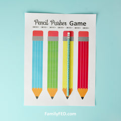 Pencil Pusher Game. Spin a pencil instead of rolling it and see if you can have it stop in the same direction as the pencil image.