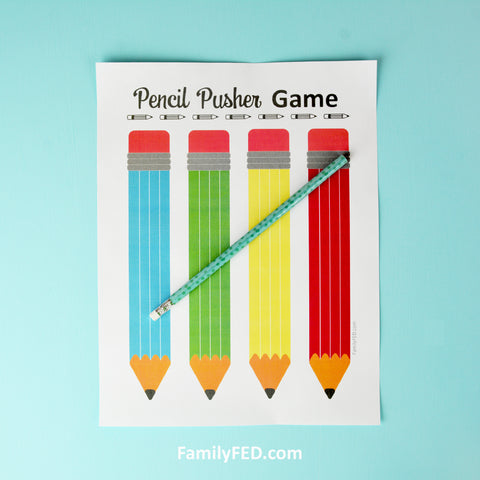 1. Take turns rolling an actual pencil onto the game board.