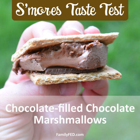 Stuffed Puffs Chocolate-on-Chocolate Marshmallows in the Ultimate S'mores Taste test by Family FED