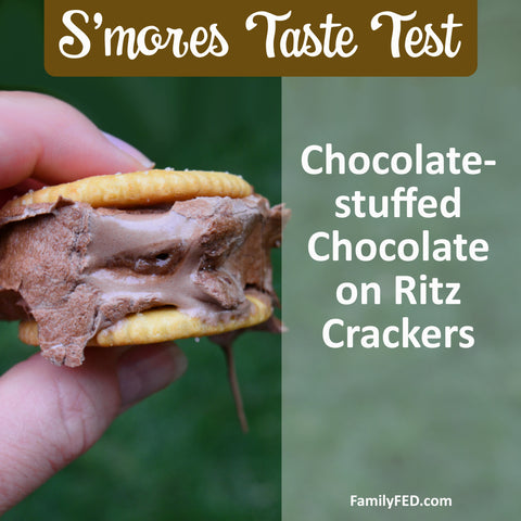 Ritz Cracker S’mores with Chocolate-Stuffed Chocolate Marshmallows—S'mores Marshmallow Taste Test
