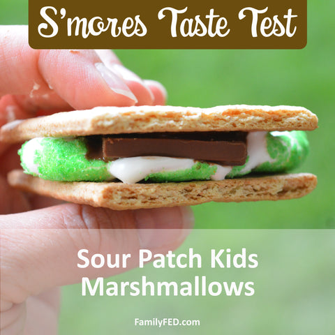 Sour Patch Kids Marshmallows in the S'mores Taste Test for Best Marshmallows by Family FED
