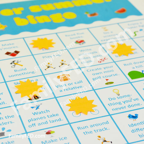 Create bingo markers by cutting or punching shapes from the sticky part of sticky notes.