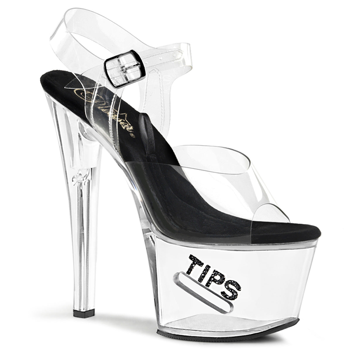 clear stripper heels