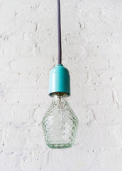 Modern Retro Lighting Textile Pendant Pastel Mint Blue