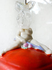 Cupid Love Rabbit - Antique Figurine in Glass Pyramid