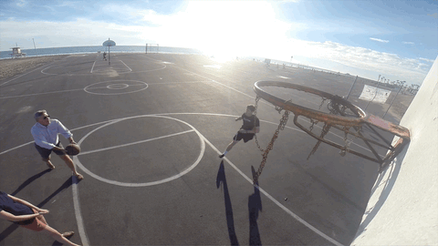Basketball Dunking on the Beach with GoPro Camera