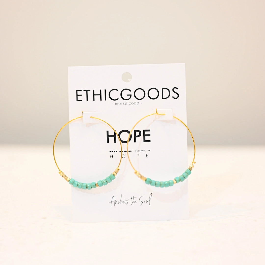 Ethic Goods Morse Code Earrings- HOPE