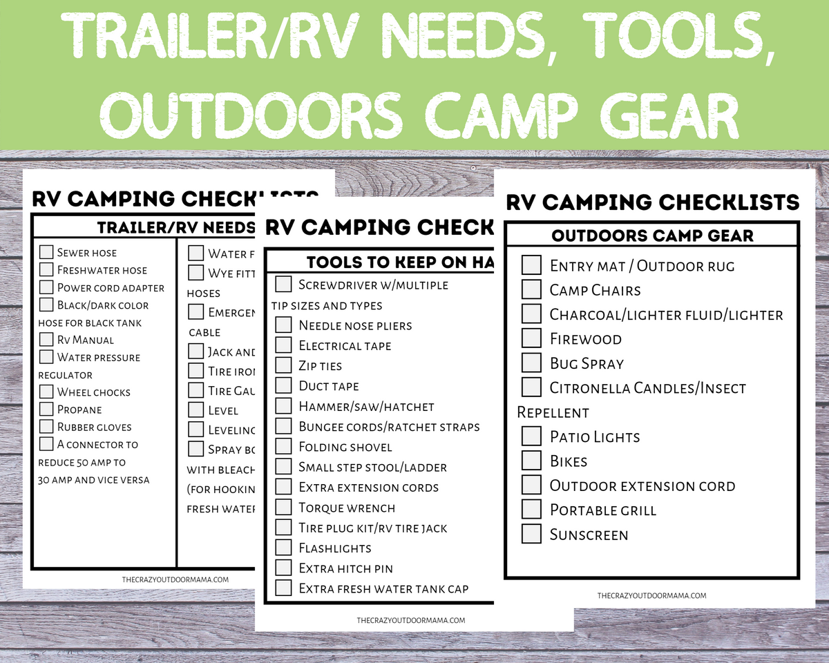 Printable Rv Setup Checklist