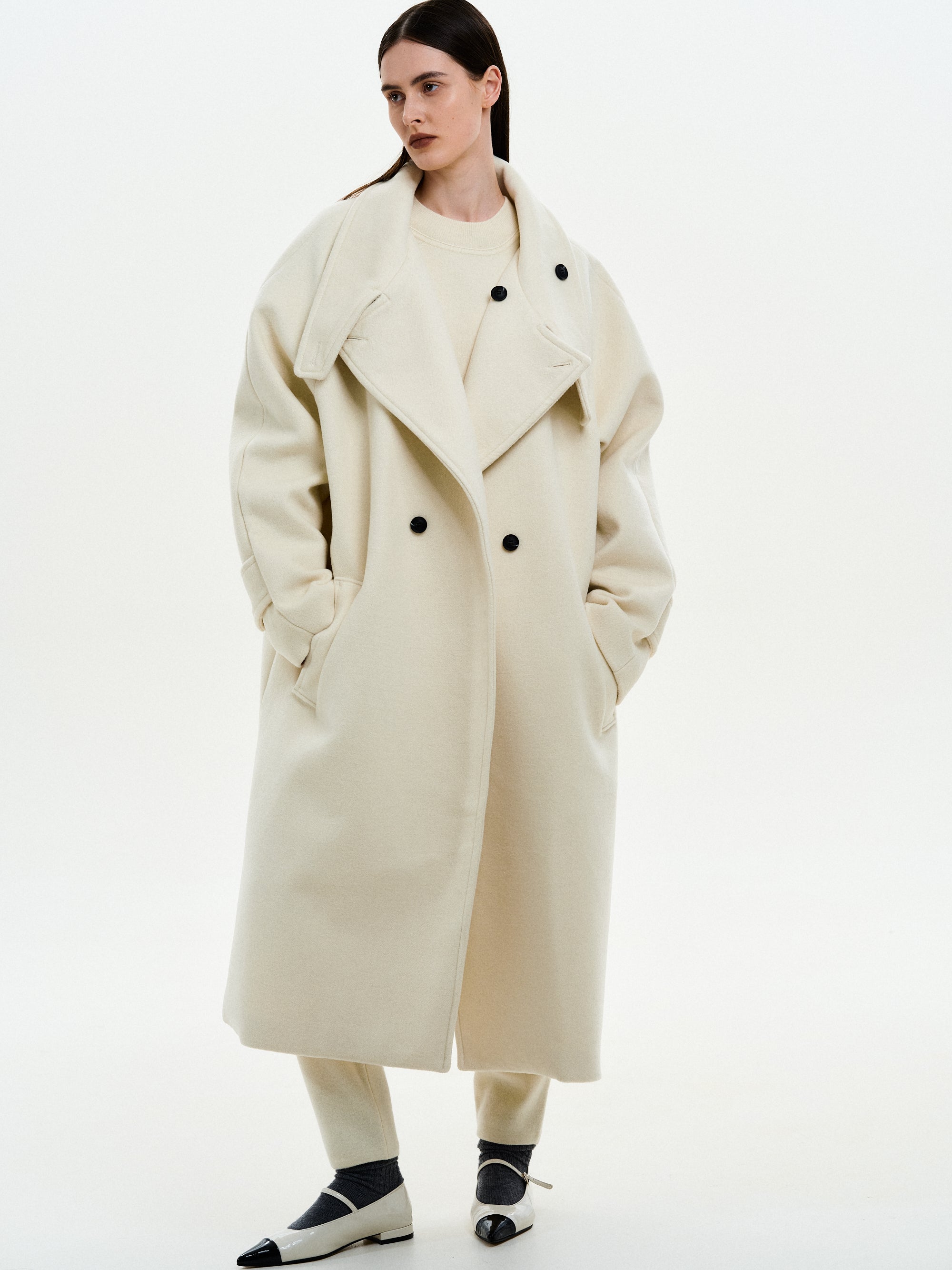 未使用】UNISEX 2WAY HIGH NECK SLANT COAT | veganutris.com.br