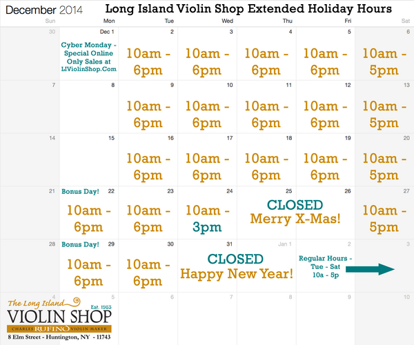 LIVS Extended Holiday Hours 2014
