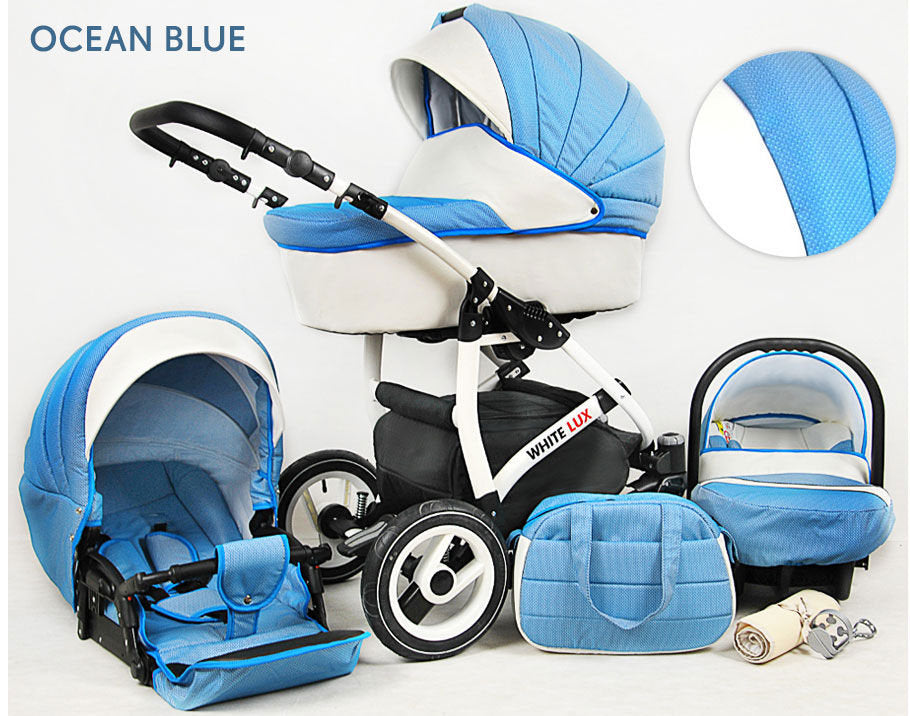 white lux pram accessories