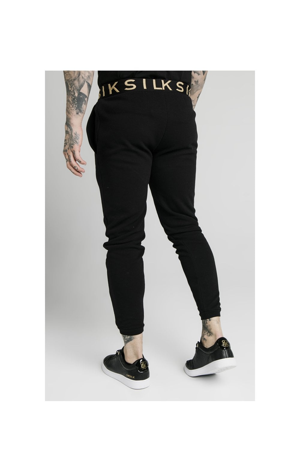 SikSilk Elastic Jacquard Pants - Black (2)