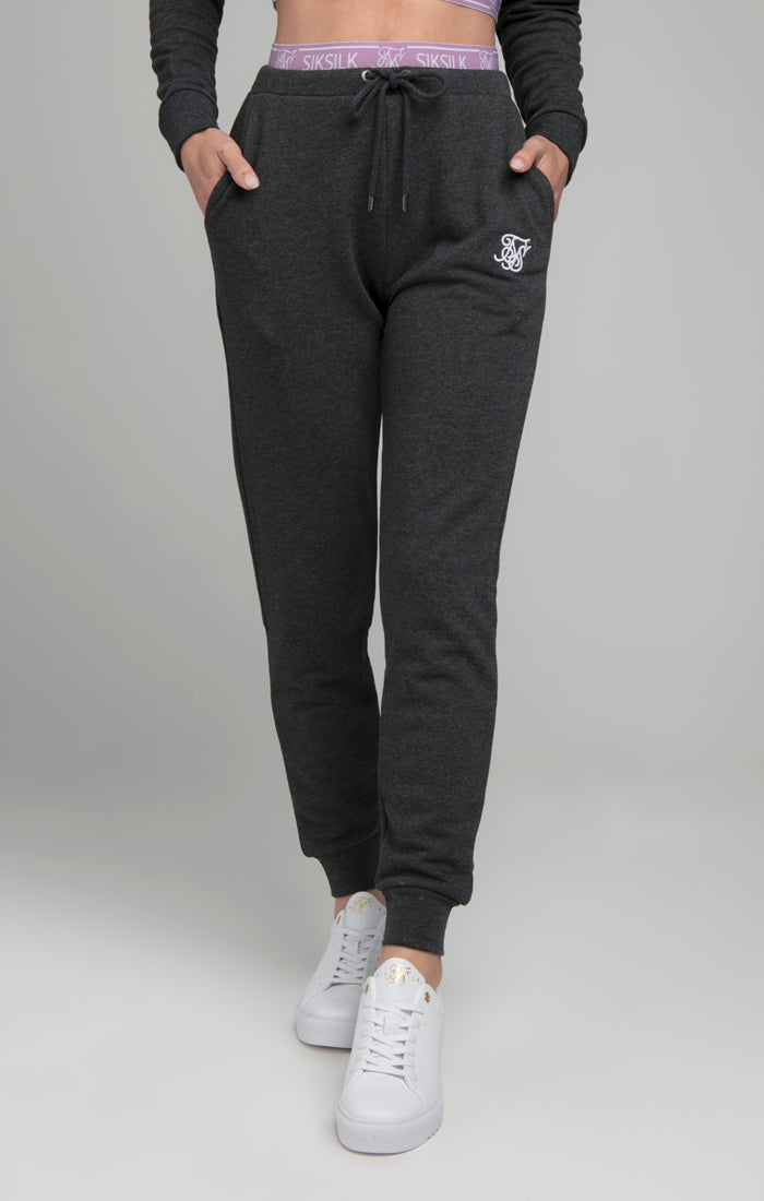 SikSilk Tape Waistband Joggers - Charcoal Marl (3)