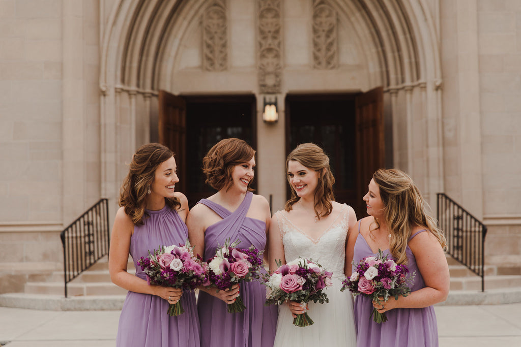 Kennedy Blue Violet bridesmaids