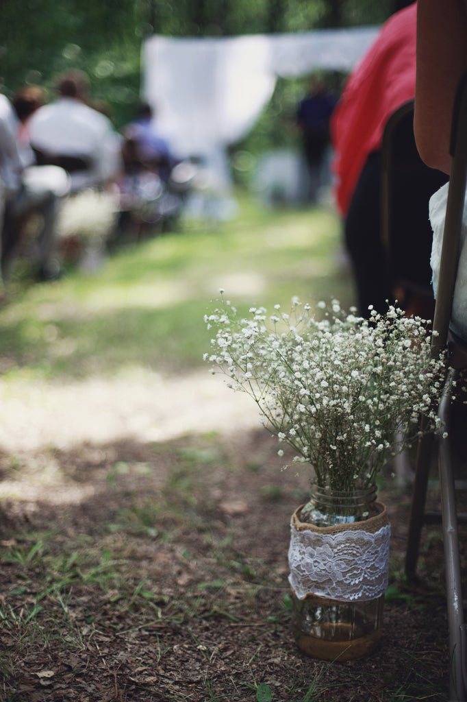 Baby's breath used for wedding decor. | A Whimsical Gold and Pink Wedding Day