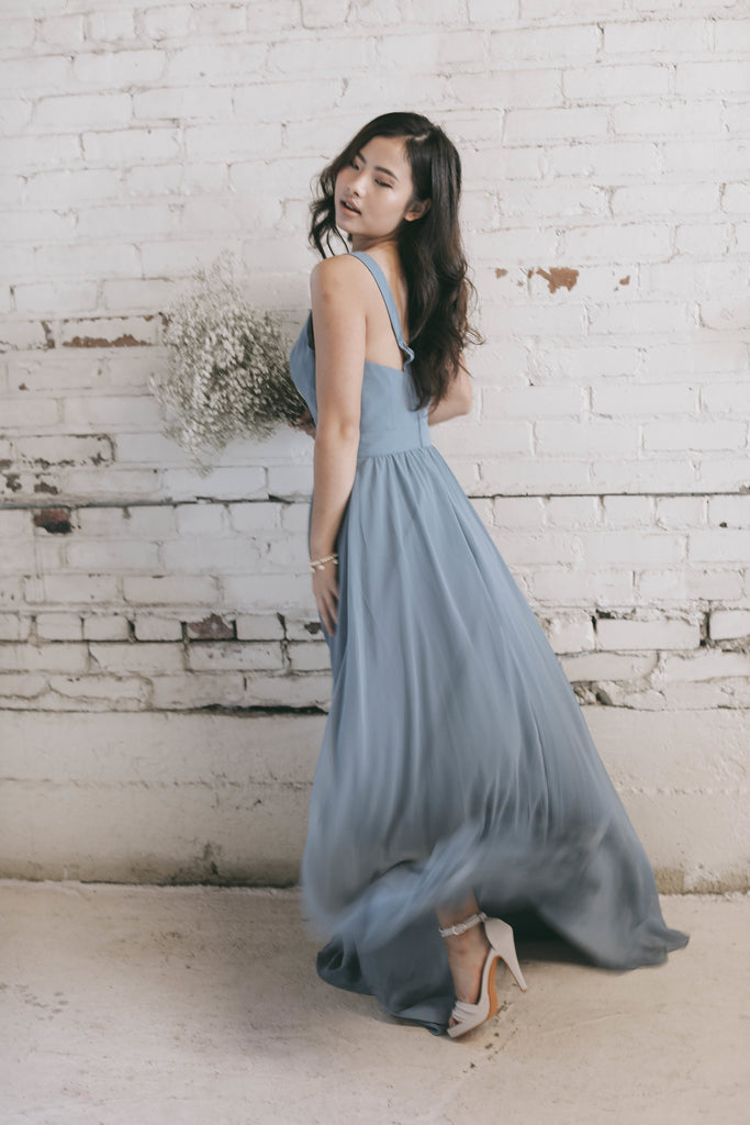 Slate Blue Bridesmaid Dress | Moody Styled Shoot | Kennedy Blue Dresses