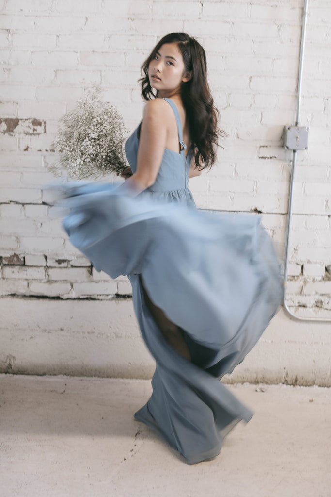 Slate Blue Dress | Moody Styled Shoot | Kennedy Blue Dresses