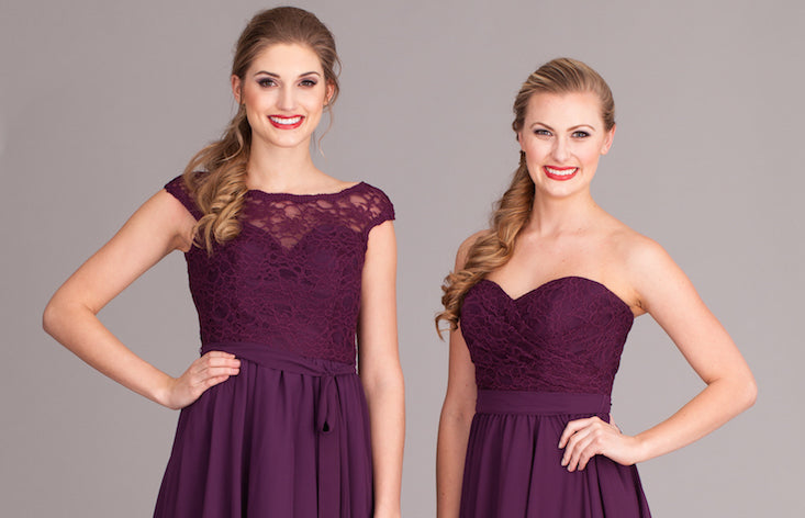 Kennedy Blue Lace-Top Bridesmaid Dresses