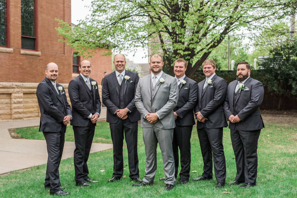 grey groomsmen suits