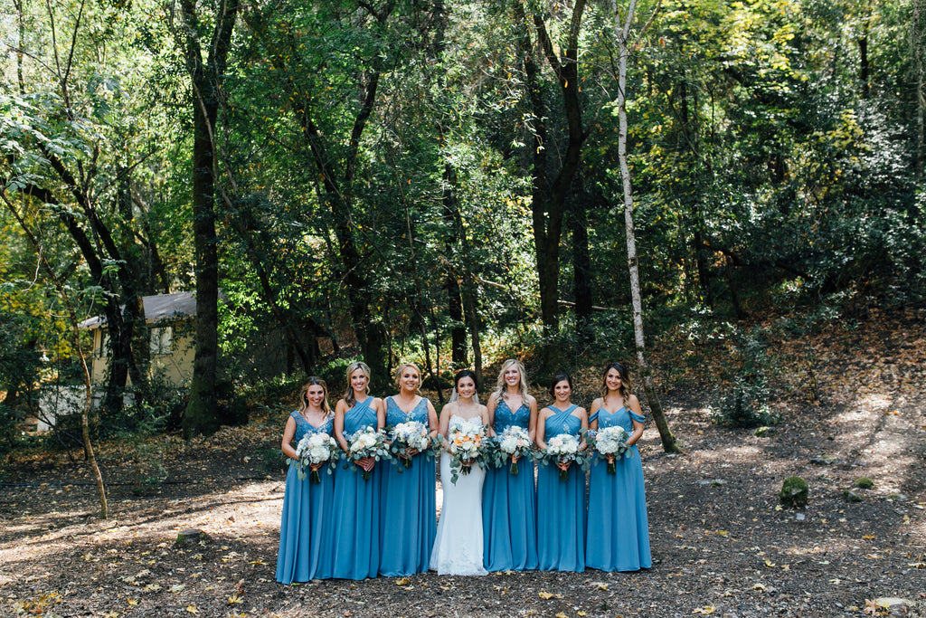 slate blue bride party