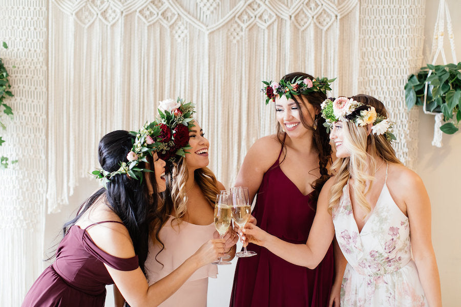 Bohemian Brides celebrating in dresses | Boho Styled Shoot