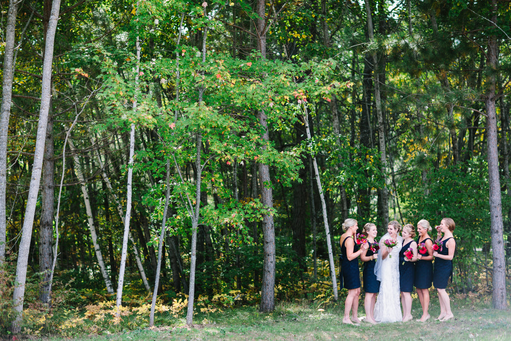 Navy lace bridesmaid dresses are a gorgeous, nautical look| A Nautical-Inspired Wedding Day