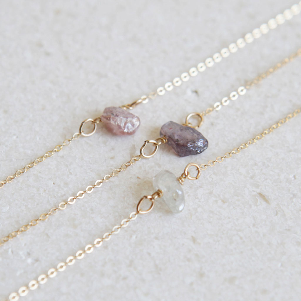 Dainty stone necklaces by LEILAjewelryshop