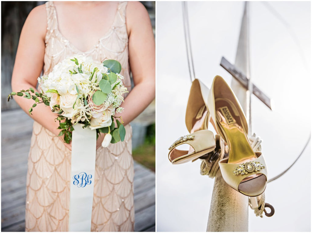 Bridesmaid Dresses and Shoes | Katie and Joe's Kennedy Blue Wedding 