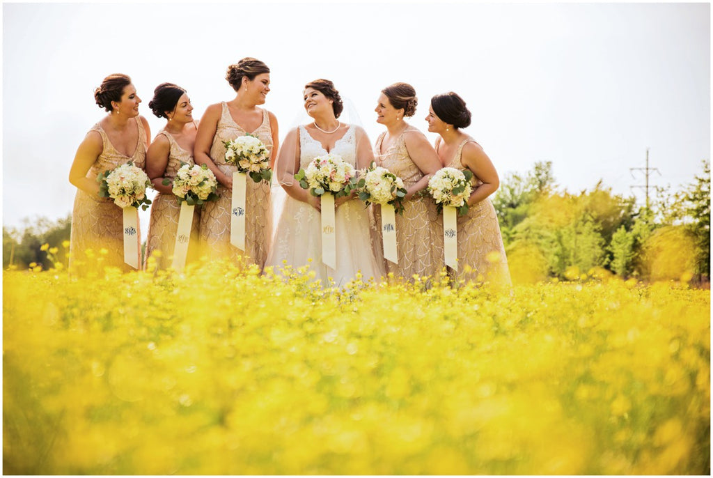 Bride with Bridesmaids | Katie and Joe's Kennedy Blue Wedding 