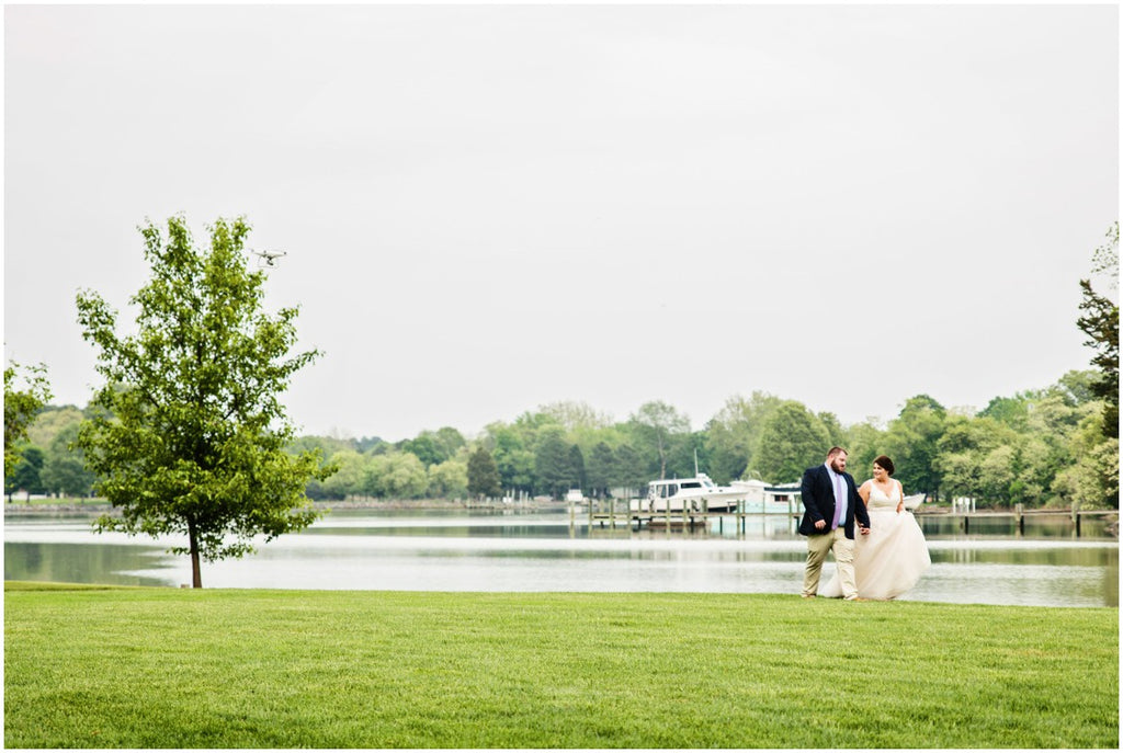  Bride and groom by lake | Katie and Joe's Kennedy Blue Wedding 