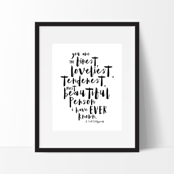 Free Printable Download - Romantic love quote by F. Scott Fitzgerald