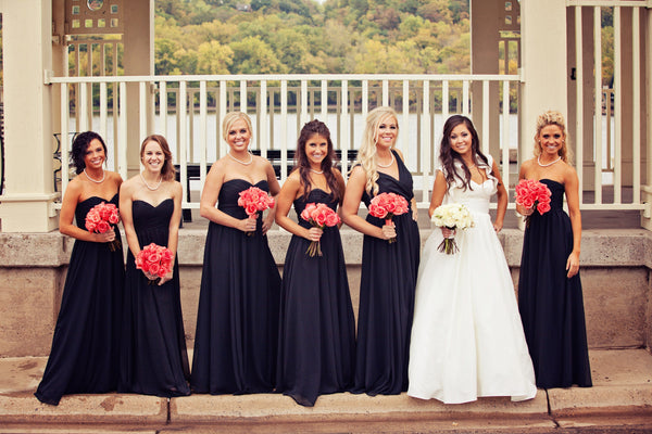 Kennedy Blue bridesmaid dresses in navy. | A Fall Wedding Filled With Elegance and Style