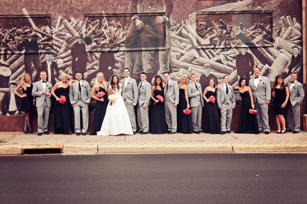 The full wedding party. | A Fall Wedding Filled With Elegance and Style