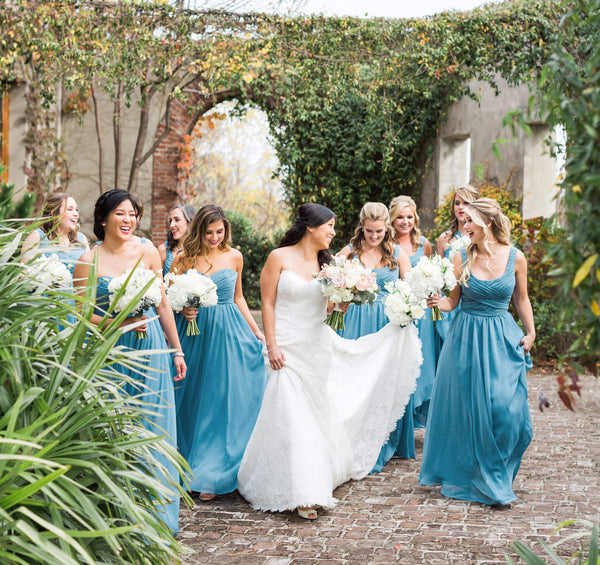 slate blue bridesmaid dresses