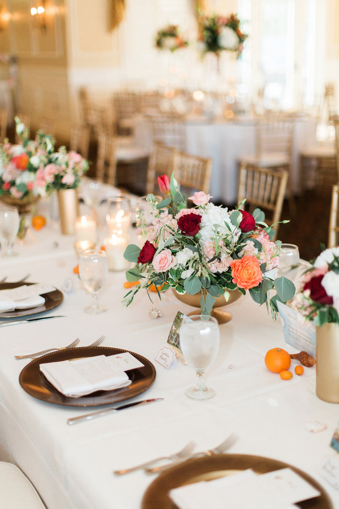 Reception Table Decor | Alexis and Michaels Wedding | Featured on Destination Wedding Details | Real Wedding blog