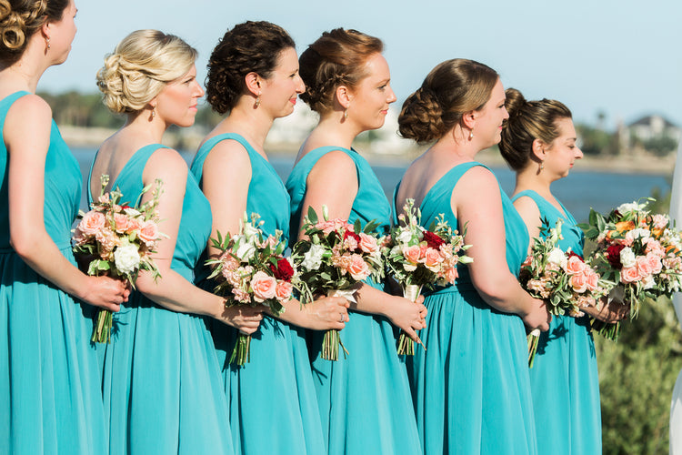 Bridesmaids wearing Kennedy Blue | Alexis and Michaels Wedding | Featured on Destination Wedding Details | Real Wedding blog