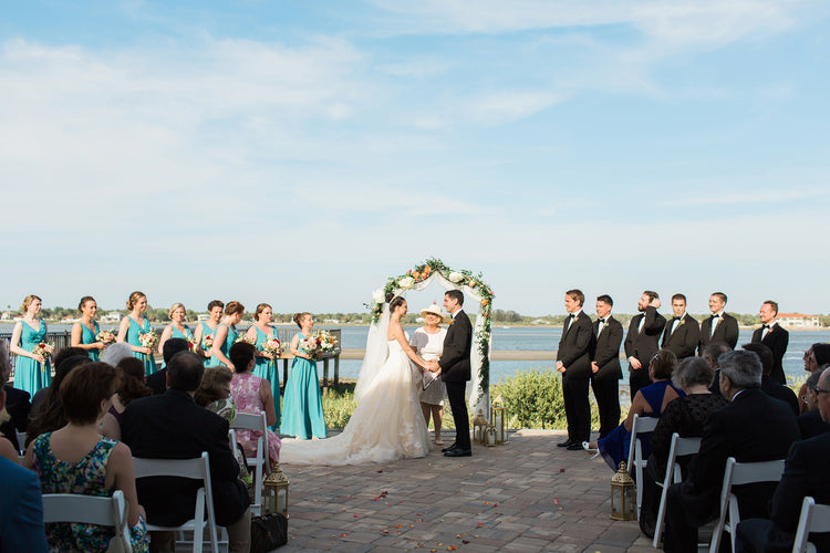Bride and Groom saying I Do at Ceremony alter | Alexis and Michaels Wedding | Featured on Destination Wedding Details | Real Wedding blog