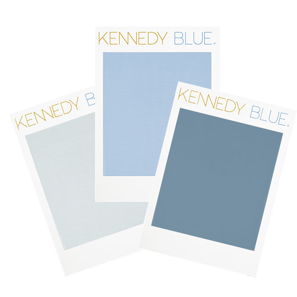 Kennedy Blue Fabric Color Swatches | Colors: Fog, Cornflower, Slate Blue