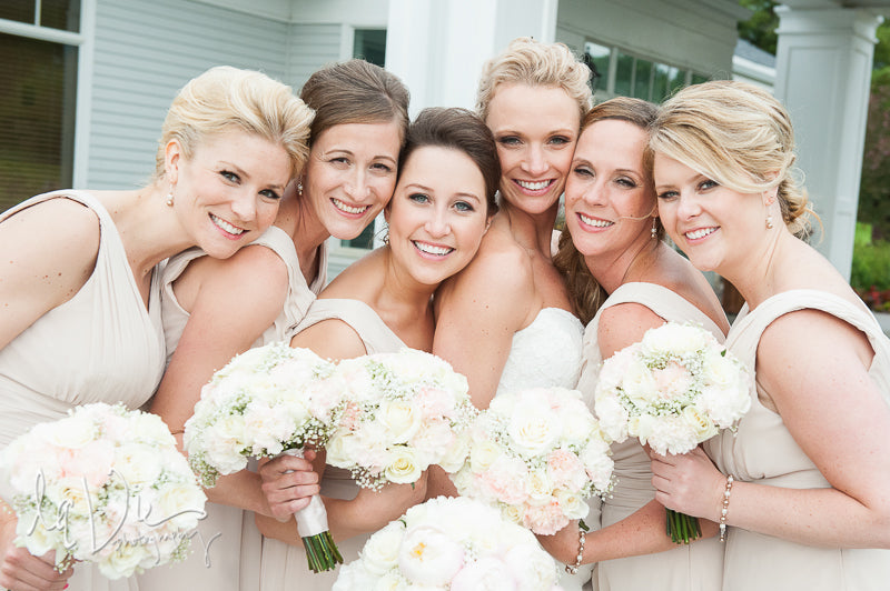 These bridesmaids are beautiful in blush! | A Simply Chic Wedding Day | Your Something Blue