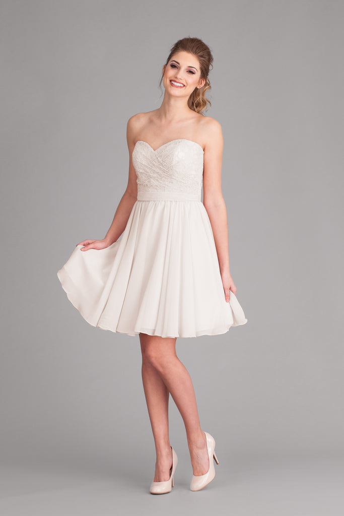 The perfect strapless dress for your bridesmaids, rehearsal dinner, bridal shower, bachelorette, or reception! | Little White Dresses You'll Love