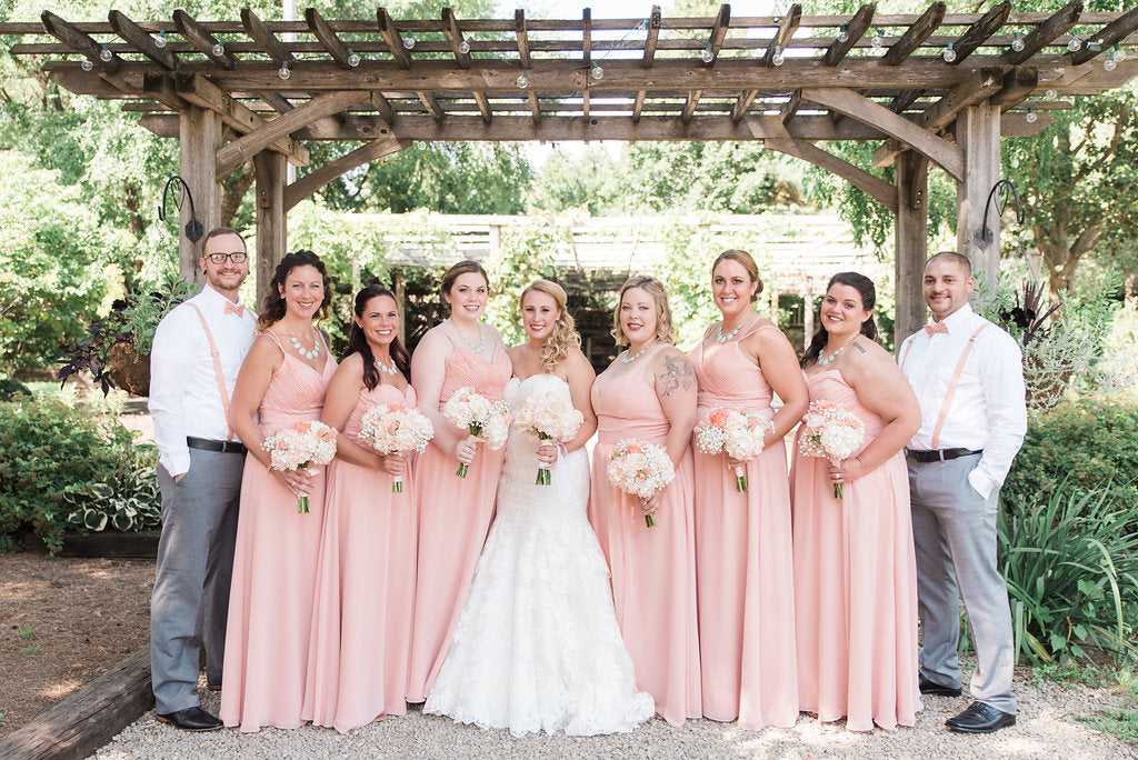 peach bridal party