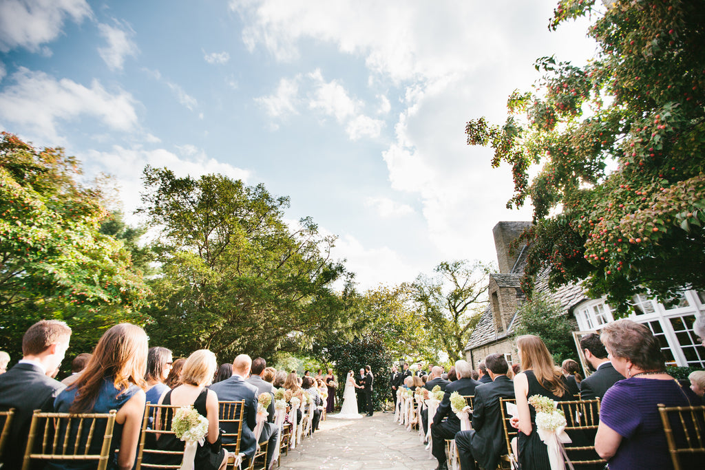 A gorgeous outdoor wedding ceremony | A Chic Purple and Gold Pittsburgh Wedding