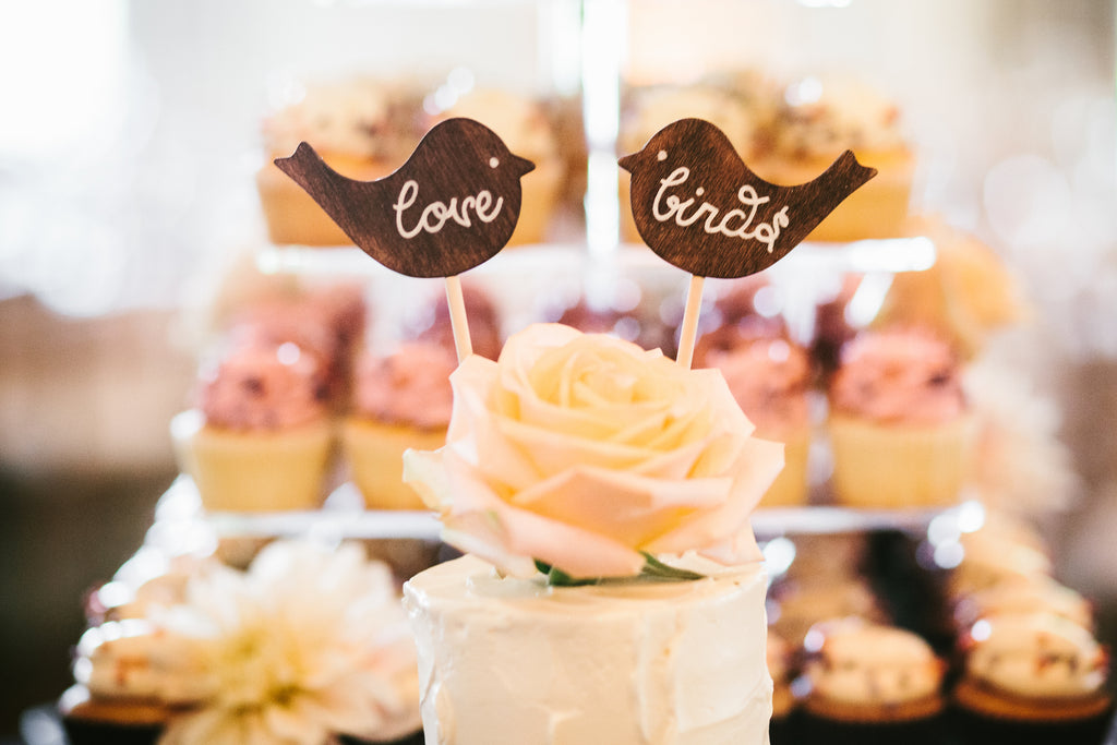Wedding cake toppers | A Chic Purple and Gold Pittsburgh Wedding